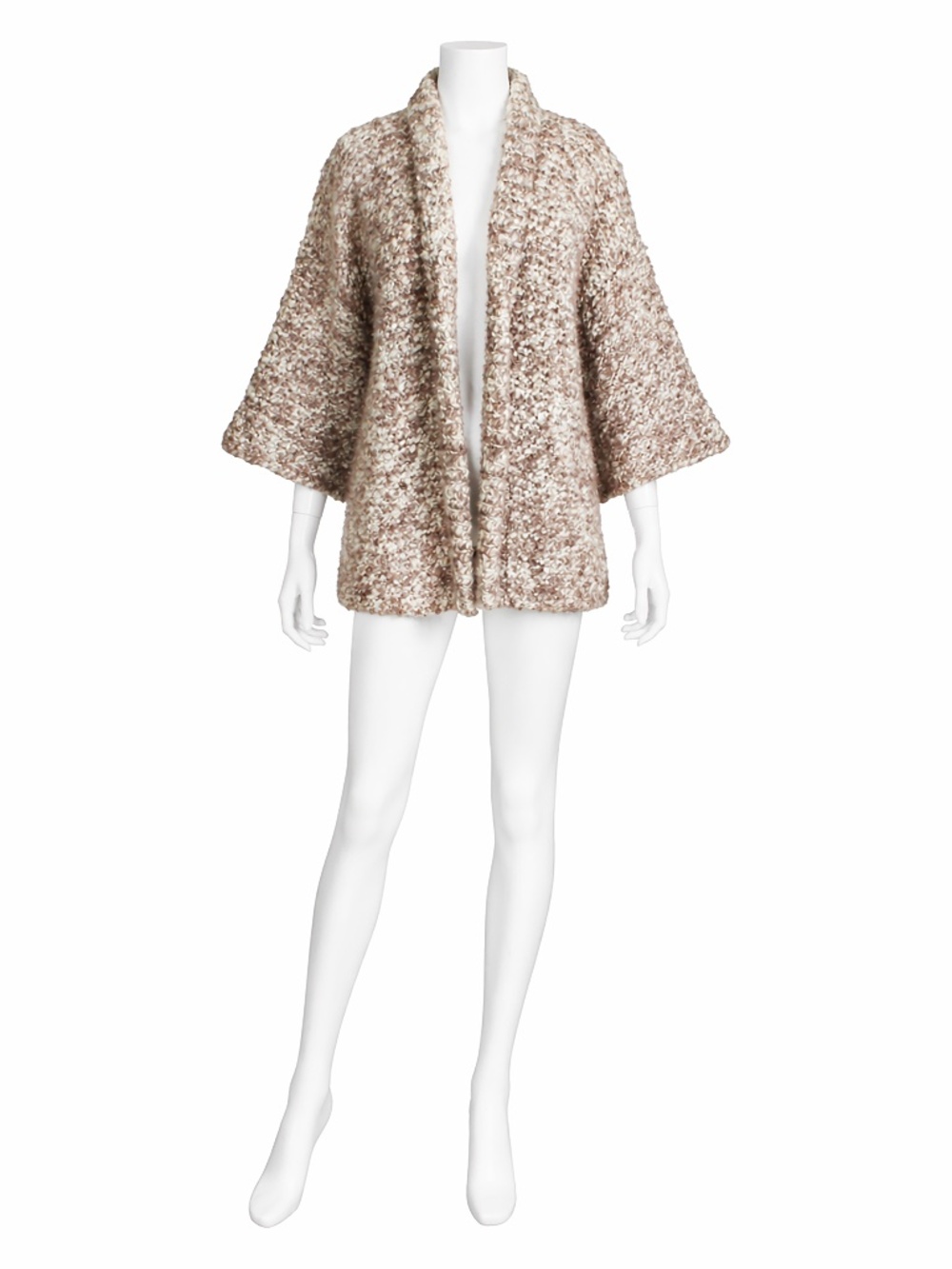 1970s Bonnie Cashin “The Knittery” Hand-Knit Noh Cardigan Jacket Kimono Sleeves